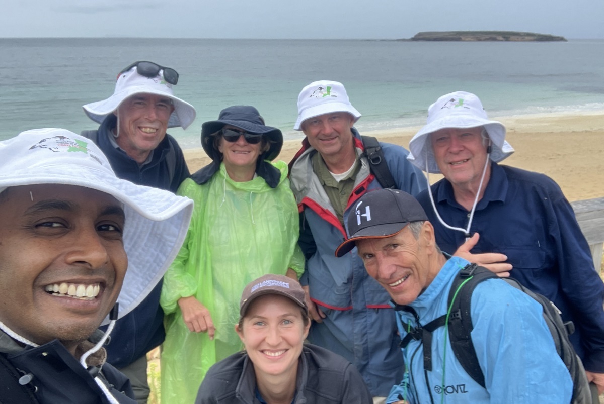 Kasun Ekanayake from BirdLife Australia and Claire Hartvigsen-Power from the Northern and Yorke Landscape Board with volunteers from the Friends of Hooded Plover Yorke Peninsula group.